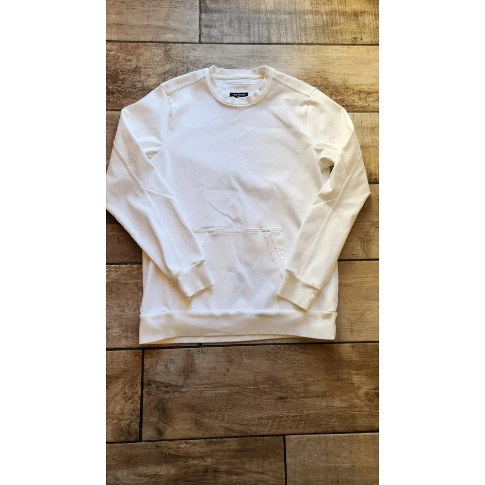 True Religion Men's White Pullover Sweatshirt with Pockets Size S